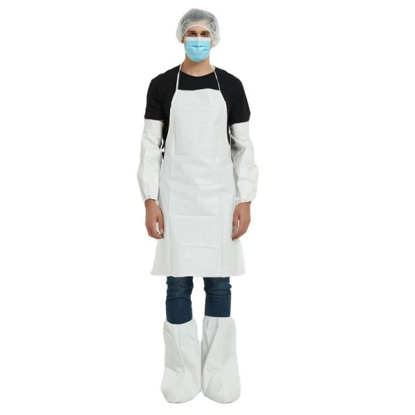 Disposable Nonwoven Microporous Film Laminate PP Membrane Coated Apron Waterproof Tear Abrasion Resistance Typical Style OEM