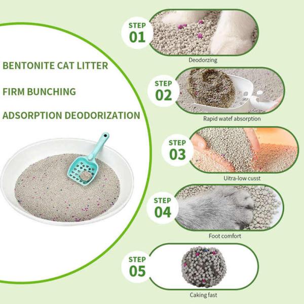 Low Dust Bentonite Cat Litter  Eco Friendly Flavored  Bentonite Kitty Litter  For Pet Shop