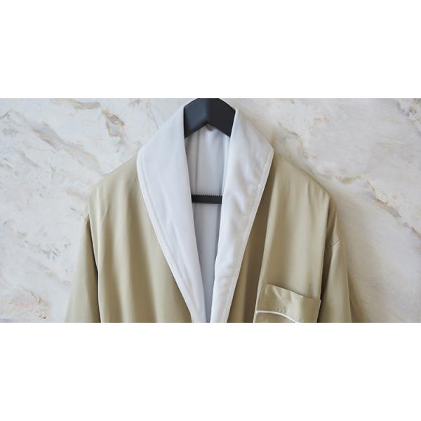 Luxury Cotton Satin Hotel Spa Robes Double Layer Knee Length Bathrobe Home