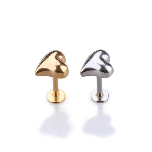 New arrival korea style labret ring heart shaped lip ring with cheap price