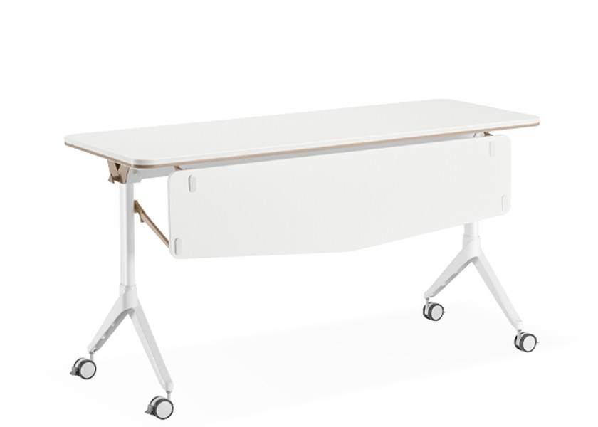 Mdecor Training Tables with Flip Tabletop Eight Colors and Warm Wood Grain for Dynamic Training Environments