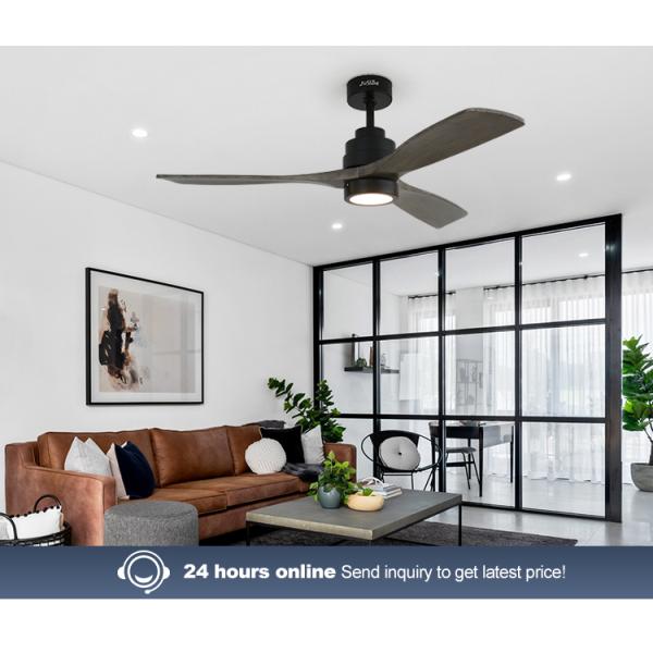 Controle remoto inteligente lâmina de madeira ventoinha de teto luz com 6 velocidades e DC motor de cobre