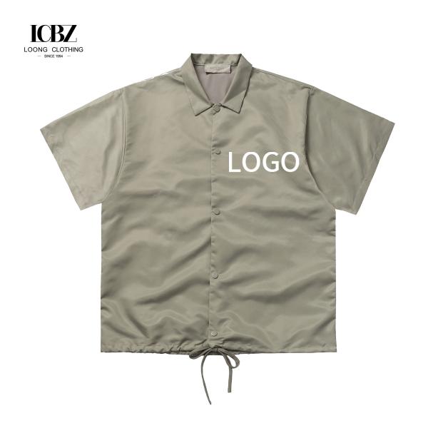 Мужская летняя тенденция уличная одежда короткорукавная атласная рубашка с дыхательной и свободной формой