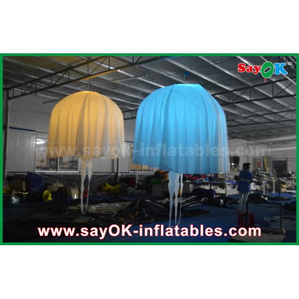 White Club Bar Inflatable Lighting Decoration Jellyfish Nylon Cloth For Party