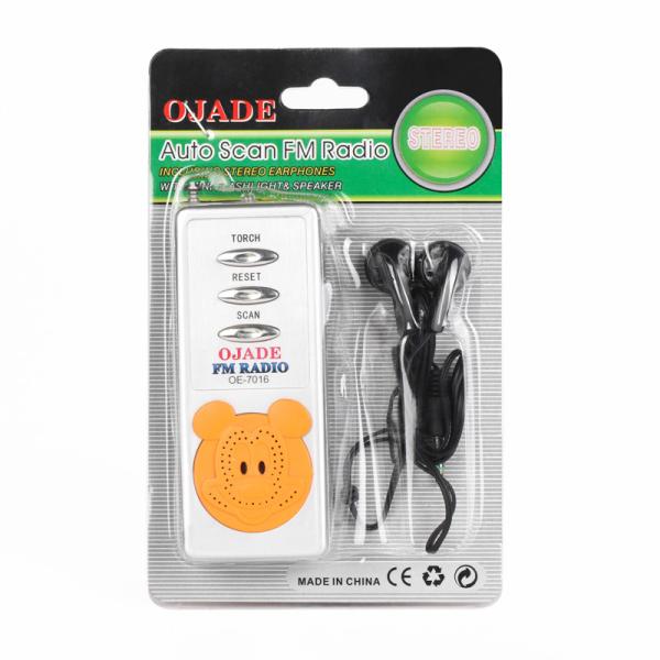 Do rádio pequeno da mão da tira urso do rádio 22mm de FM mini com jaques do fones de ouvido