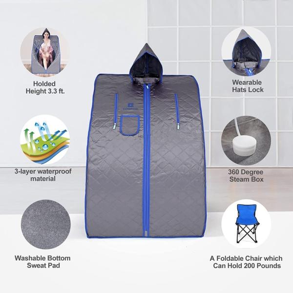 Modern Portable Steam Sauna For Spa Home Lightweight Personal Sauna Steam Generator Tent With Remote Control Indoor Steam Bath