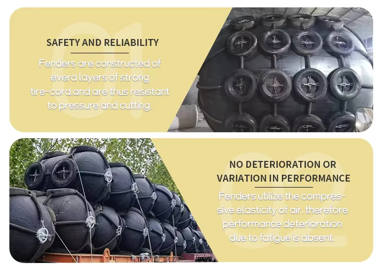 150X100X100 cm Pneumatic Rubber Fender with Tyres and Chains for Marine