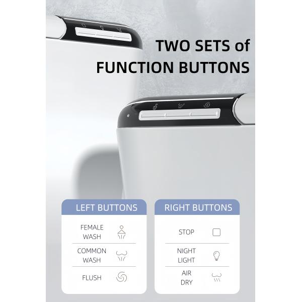 Luxury Smart Intelligent Toilet Ceramic Digital Screen Auto Lid Foam Shield