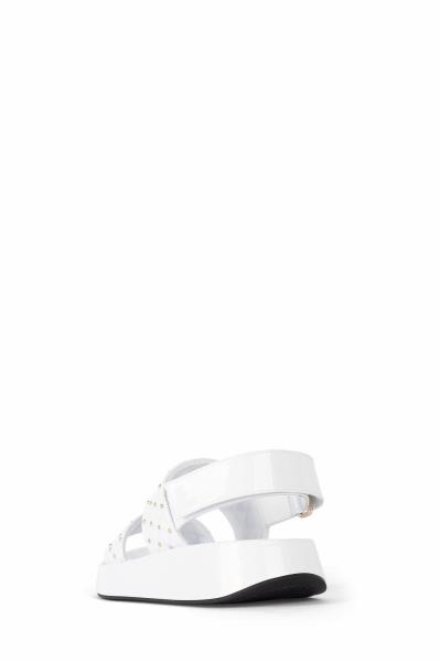 Anti Slippery Womens Platform Sandals Mirror Electrically Embroidered Lattice