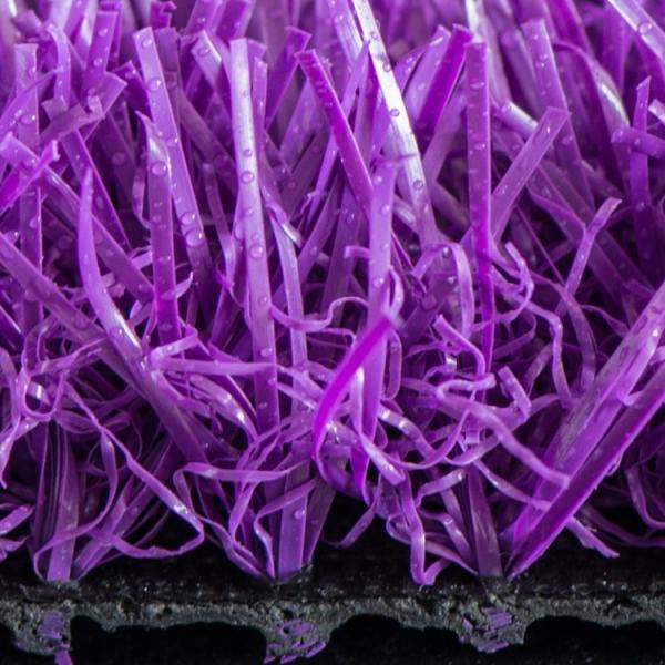 Purple White Artificial Grass 25mm Pile Height Several Color Optional