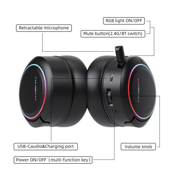 X7Pro 35H Dual Wireless 2.4 Ghz Headphones Headset For Nintendo Switch DC 5V 500mA