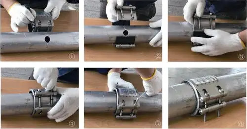 HDPE Stainless Pipe Repair Clamp DN25-DN500 Stainless Steel Pipe Repair