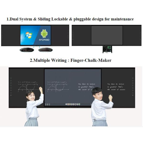 75 Inch 4K Interactive Smart Digital Blackboard with Dual OS for School Teaching