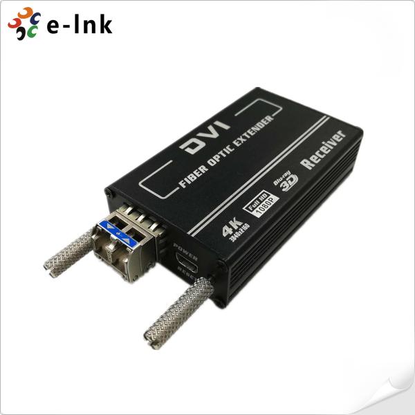 Mini 4KX2K DVI Fiber Transceiver  MM 300M  Auto EDID