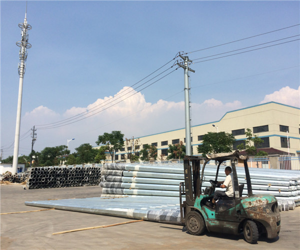 10KV Q345 Steel Material Steel Tubular Pole 40FT For Distribution Line Project