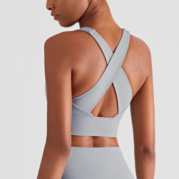 Wide Cross Straps Yoga Fitness Tops For Women Workout Running Bra