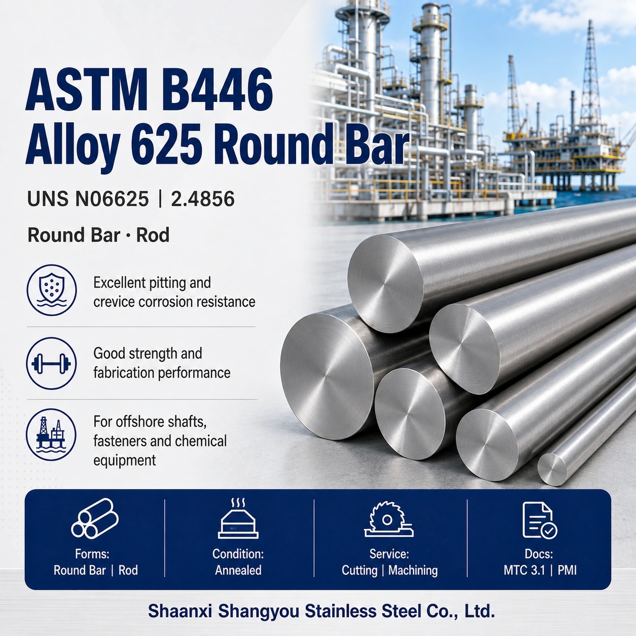 ASTM B446 Alloy 625 Round Bar | UNS N06625 | Inconel 625