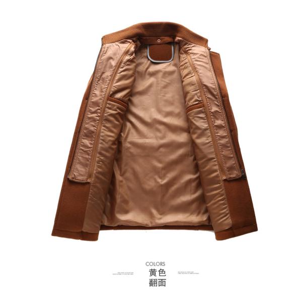NO Needle Detection Fashion City 24-35Years old Men's Plus Size Double Collar Woolen Coat