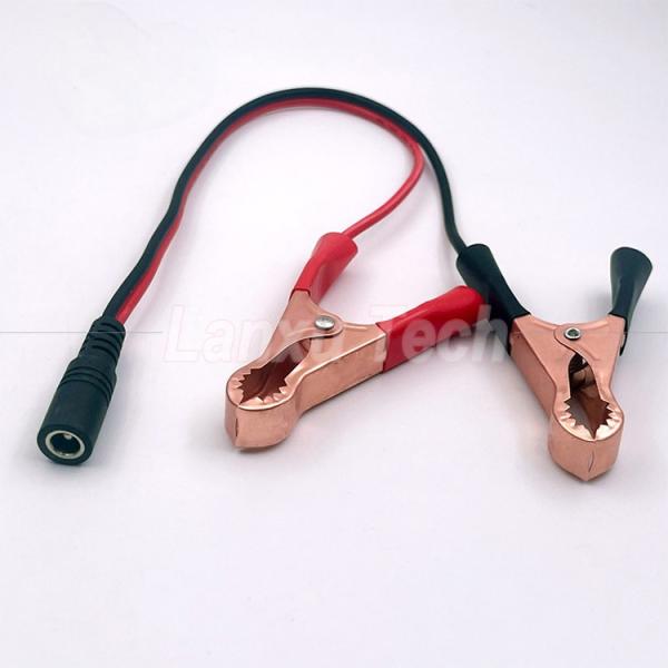 Male Female DC Jack Plug 5.5x2.1mm to Alligator Clips Car Charger Power Supply Cord Cable