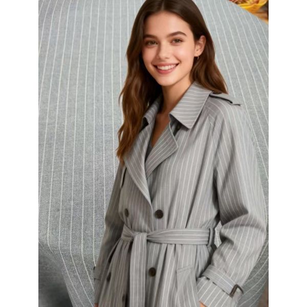 25%Rayon 75%Polyester 230gsm Vertical-Striped RT coat Fabric