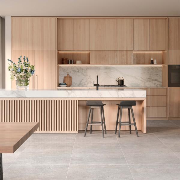 Contemporary Matt Cupboard Lacquer Kitchen Cabinets with Island Wood Veener Kitchen Set