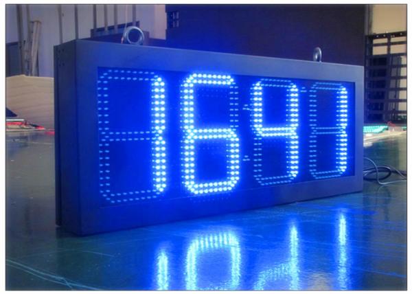 Digital Clock Remote Tri Color Gas Station LED Signs Ultra Thin High Brightness