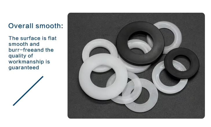 Black Oxide Finish Glass Filled PA66 Nylon Washer Plastic Gasket DIN125 Standard