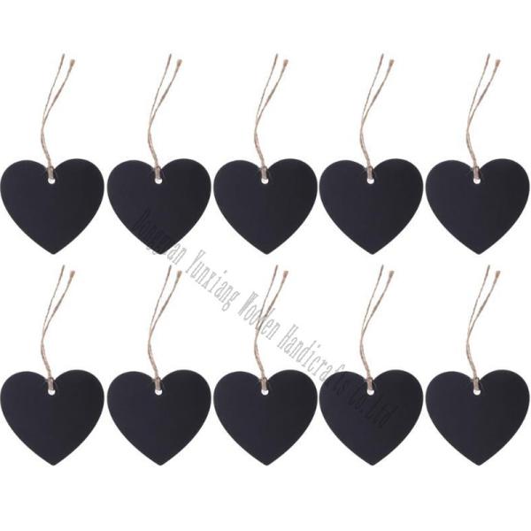 Mini Heart Shaped Chalkboard Sign Hanging Double Sided Blackboard Message Board Hanging Signs for Weddings, Parties, Home