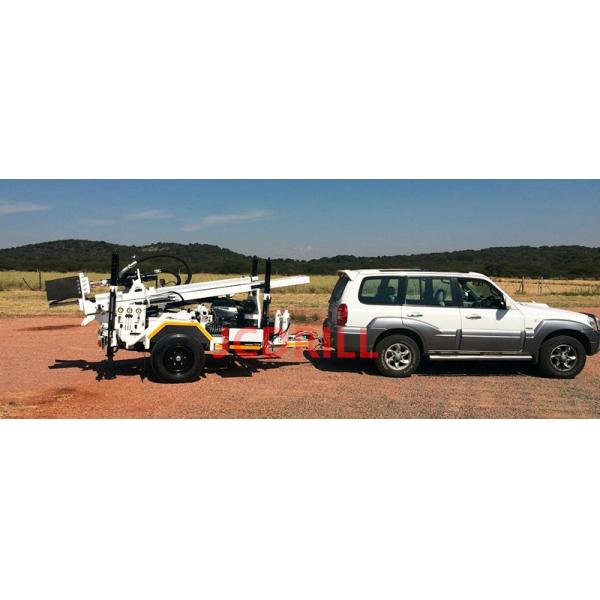 DTH Hydraulic Trailer Borehole Rig With Mud Pump