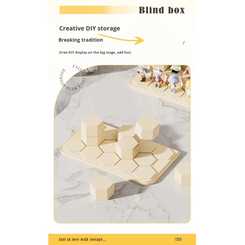 Hot Selling Acrylic Transparent Dustproof Blind Box Display Stand Storage Box with Building Block for Pop Mart Display