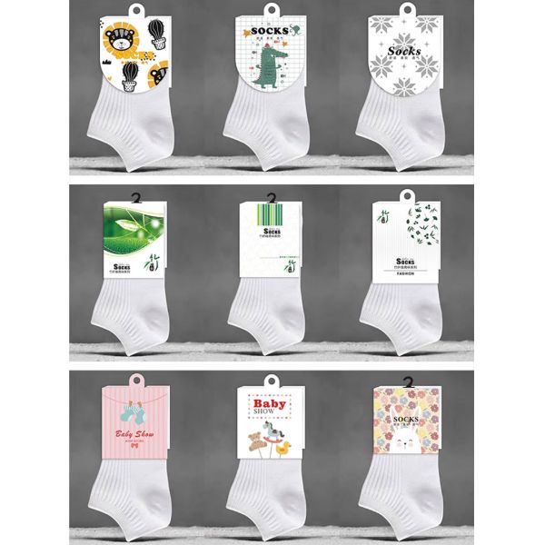ODM Cardboard Clothing Tag Label Sock Wrap Labels Packaging 5x9