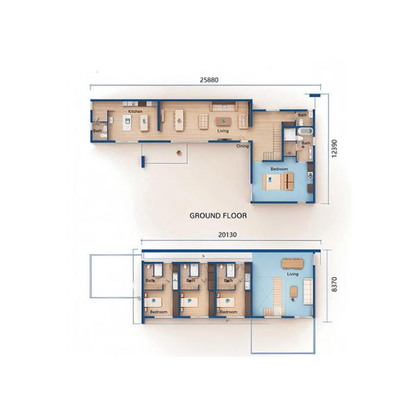 AS / US Steel Frame House Kits And Plans Prefab House Steel Modular Homes