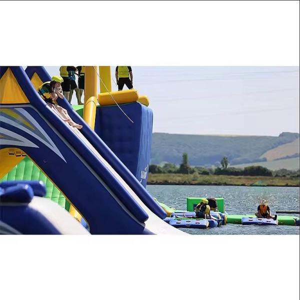 0.9mm  Plato PVC Inflatable Water Park For Kids 5 Years Old