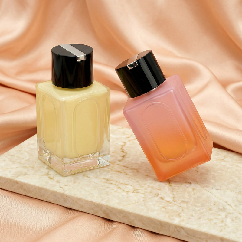 Anding Wholesale Supplier Custom Printing Luxe 100ml Square Premium Refillable Spray Empty Glass Perfume Bottle