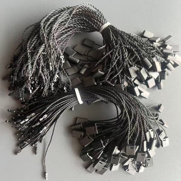 Thickness 0.2mm Black Hang Tag String Cotton Plain Design Durable Solution for Apparel Labeling and Product Presentation