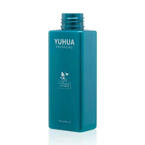 Формы бутылки дизайна 100ml дизайн цвета пластиковой квадратной голубой с белым цветом насоса брызг cistomzed
