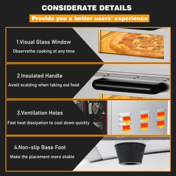 Hotéis Equipamento de cozinha Forno de pizza de um deck Elétrico com fornos de pedra Apoio online