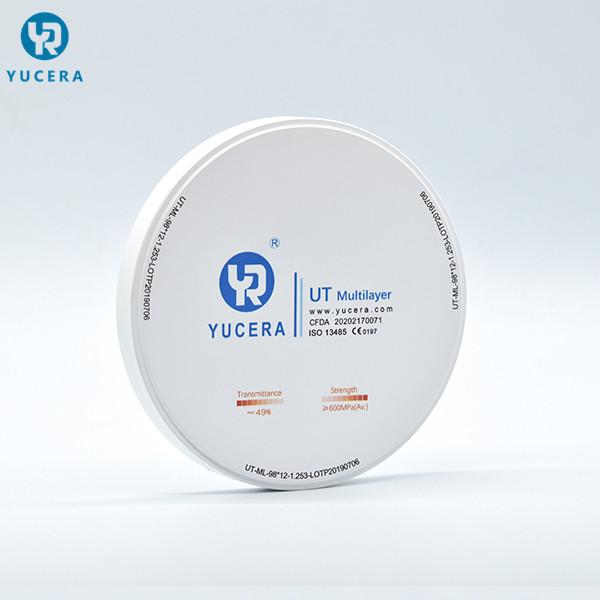 placa dental da zircônia de 1450℃ 98mm UT 1250HV
