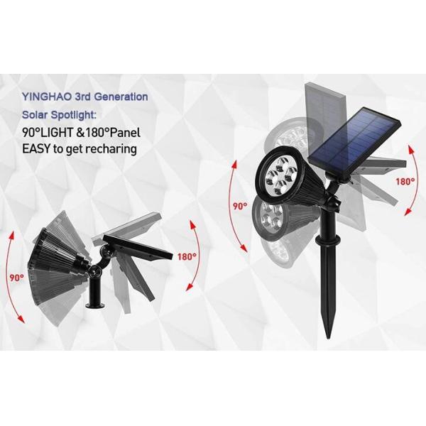 6000K Solar LED Spotlights 2 in 1 Adjustable Yard Outdoor LED Solar Garden Light