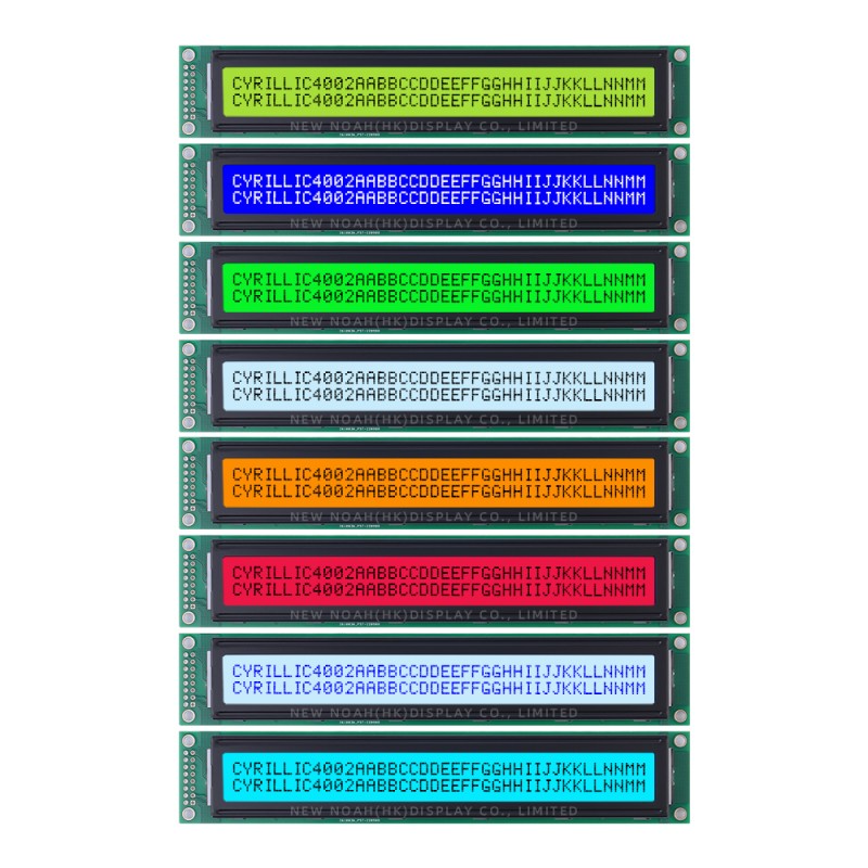 Cyrillic Yellow Green Film 4002A High Brightness LCD Screen 40*2-Character Dot Matrix Screen