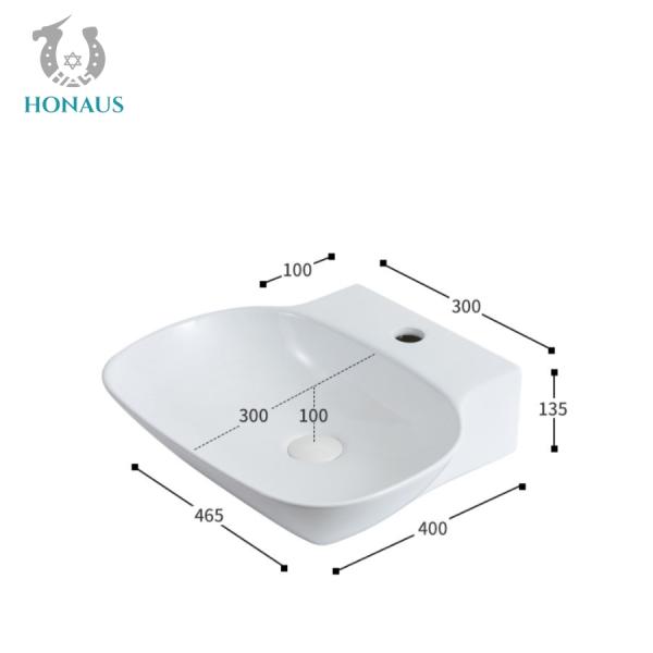 Modern Streamlined Surfaces Bathroom Wall Hung Bain Sink Hand Wash Wall Mounted