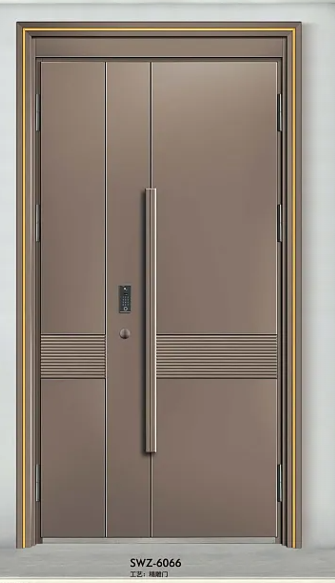 Incendio resistente Swing izquierda de aluminio Tienda Puertas delanteras Villa Puertas delanteras de aluminio sólido