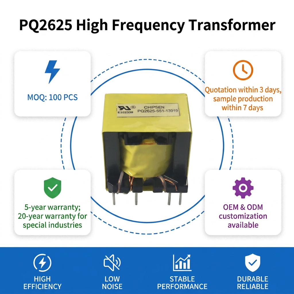 PQ2020 PQ2625 PQ3230 PCB Mount High Frequency Transformer For SMPS And Inverter