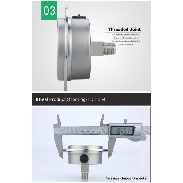 2.5-inch 16bar Back Connection 304ss Hydaurlic Manometer for Heavy Duty Applications