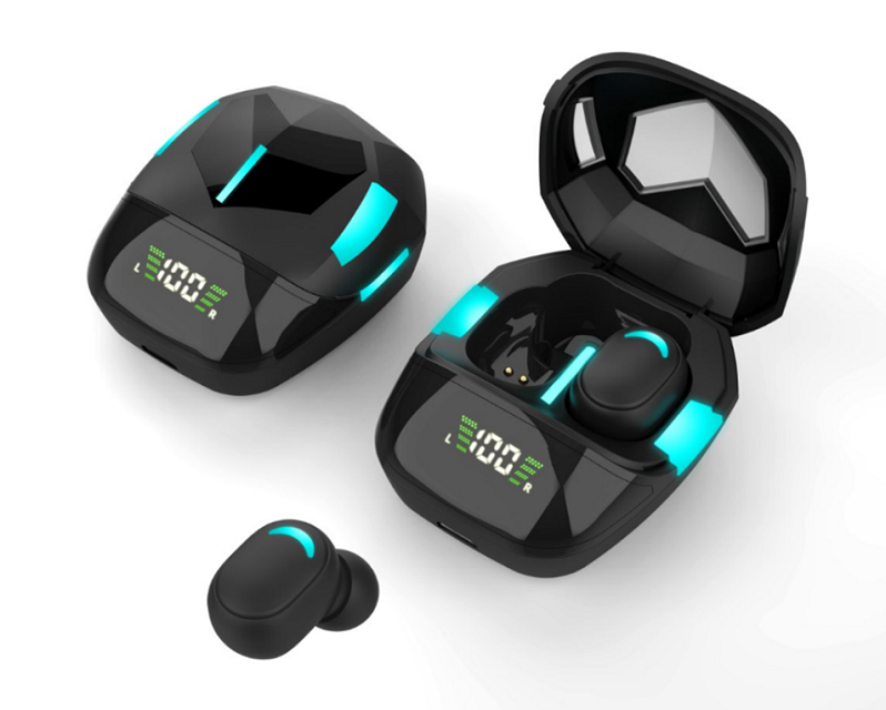 ZK5659 TWS Earbuds, 8mm Audio Driver, 33g Portable Design, Black Finish, 150mAh Charging Case, Tailored for OEM Solutions