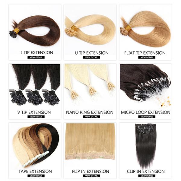 18 дюймовые Nano Ring Human Hair Extensions Кератин U Tip на заказ