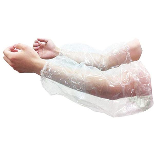 White Disposable Plastic Arm Sleeves , Plastic Oversleeves Protector For Cooking Daily Use