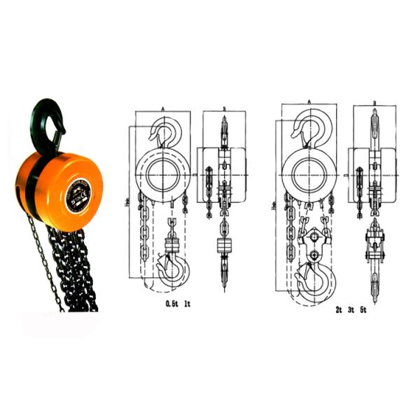 Индустрия использует на открытом воздухе подъем цепного блока руководства 3m 5 тонн