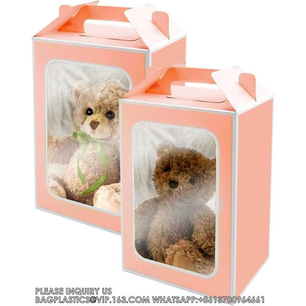 Standing Cookie Bag Flower Packaging, Flower Bouquet Paper Gift Bags With Handles, Party Bag