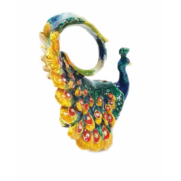 Double Love Birds Pewter Trinket Box Peacock Trinket Box Wedding Gift